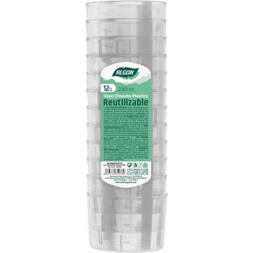 Set of 12 Small Plastic Glasses 230cc PS Algon