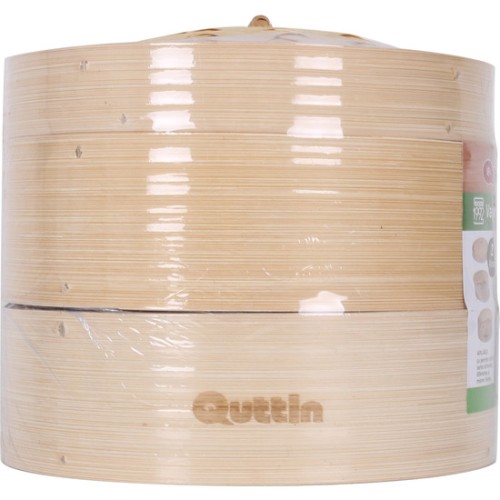 Vaporera de bambú de 2 pisos Quttin para cocina saludable