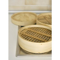 Vaporera de bambú de 2 pisos Quttin para cocina saludable