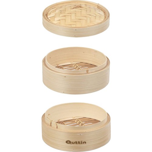 Vaporera de bambú de 2 pisos Quttin para cocina saludable
