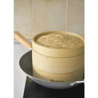 Vaporera de bambú de 2 pisos Quttin para cocina saludable