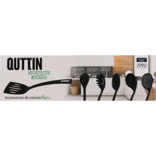 Set of 6 Nylon Utensils Quttin Black