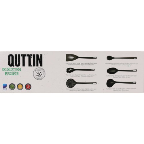 Set of 6 Nylon Utensils Quttin Black