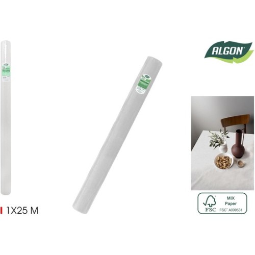 White Tablecloth Roll with Mandrel 1x25