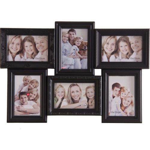 Multimarco Negro para 6 Fotos 20 x 36 cm