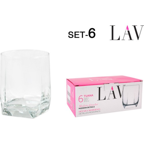 Set 6 Vasos Agua 320cc Tuana