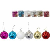 Box of 4 7cm Christmas Balls Assorted Colors