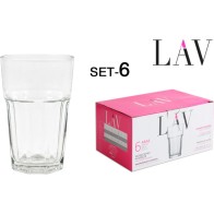 Set of 6 Tall Glasses 300cc Aras for Elegant Serving