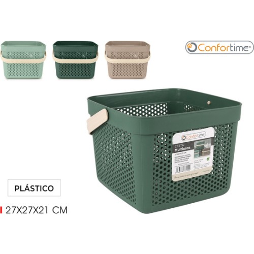Cesta Multiusos Plástico 27x27x21cm