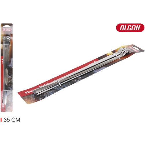 Set 6 Pinchos Metal 35cmx6mm
