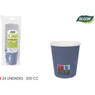 Set-24 Vaso Carton Azul 200cc Algon