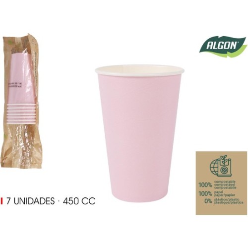 Set de 7 Vasos Rosa Baby 450cc