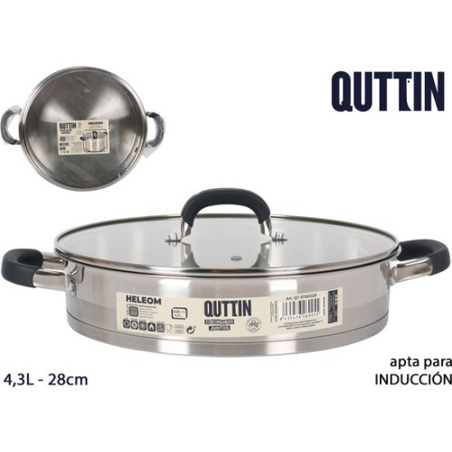 28cm Low Induction Steel Casserole - Effortless Cooking