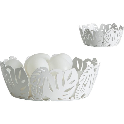 Oval Fruit Bowl Leaf Design