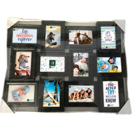 Black Multi-Photo Frame for 12 Images