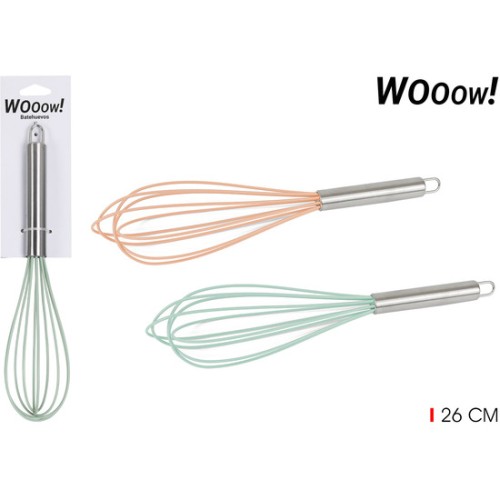 26cm Silver + Silicone Egg Beater