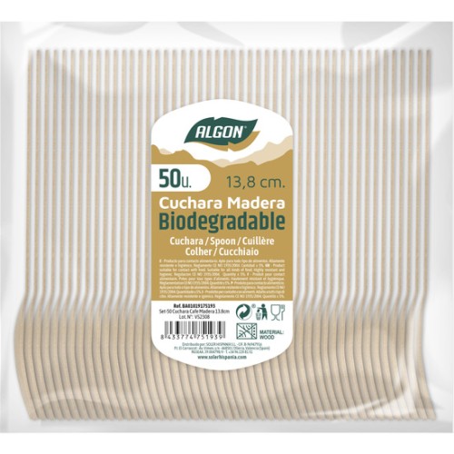 Set-50 Cuchara Cafe Madera 13.8cm Algon