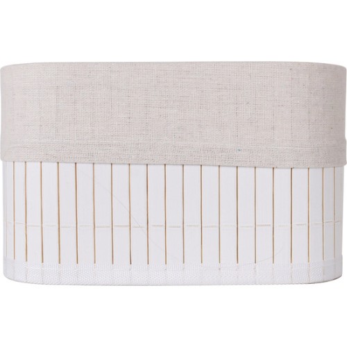 Set of 3 White Bamboo Storage Baskets
