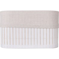 Set of 3 White Bamboo Storage Baskets