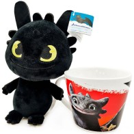 Taza + Peluche Toothless 18cm Cómo Entrenar a Tu Dragón