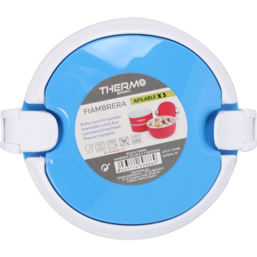 Set of 3 Stackable Thermo Food Containers in Assorted Colors