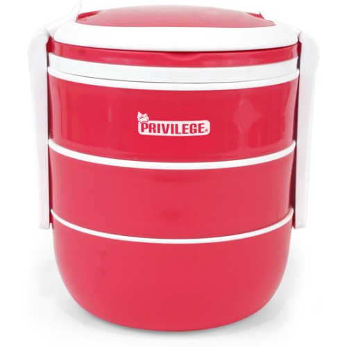 Set of 3 Stackable Thermo Food Containers in Assorted Colors