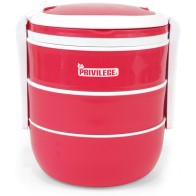 Set of 3 Stackable Thermo Food Containers in Assorted Colors