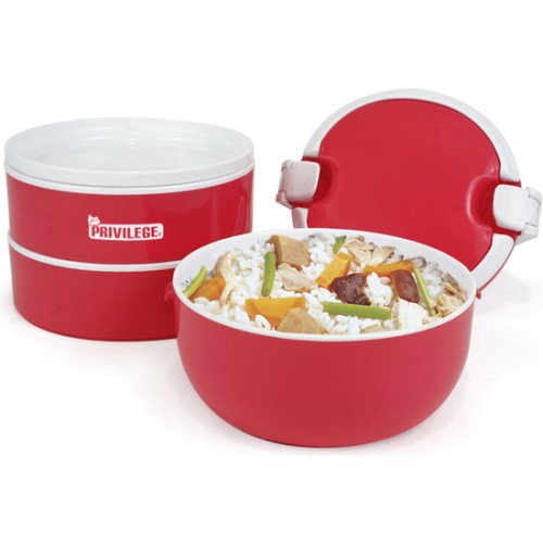 Set of 3 Stackable Thermo Food Containers in Assorted Colors