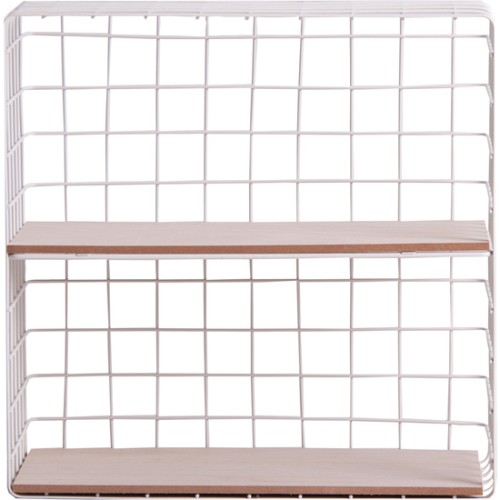 2-Shelf Iron and MDF Bookshelf White