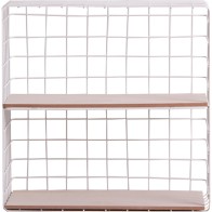 2-Shelf Iron and MDF Bookshelf White