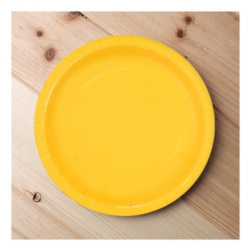 Set de 10 Platos de Cartón Amarillos Soja20 Algon
