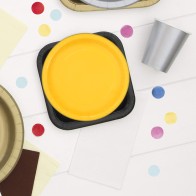 Set of 10 Yellow Carton Plates Soy20 Algon