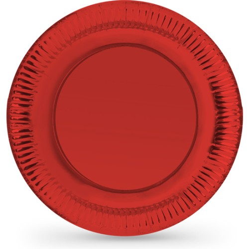 Set of 10 Red Paper Plates 23cm