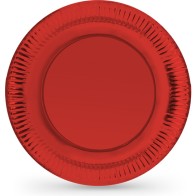 Set of 10 Red Paper Plates 23cm