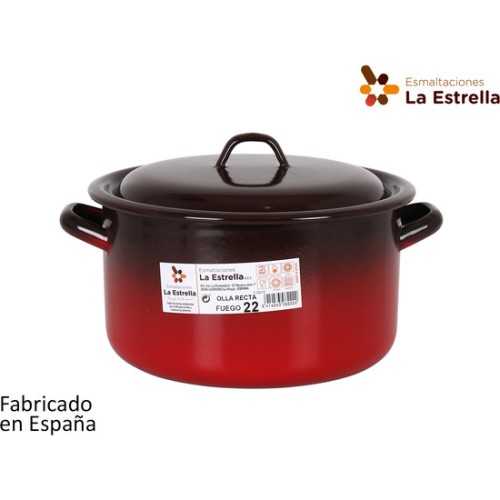 22cm Straight Pot with Lid - 4.5L Fuego