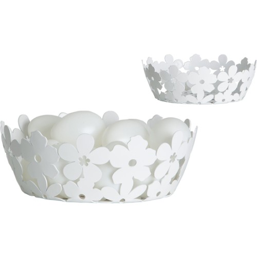 Oval Fruit Bowl with Flowers