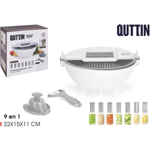 Cortador de Verduras 9 en 1 con Escurridor por Quttin