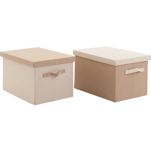 Foldable Fabric Box with Lid - Assorted Colors