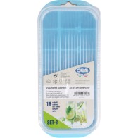 Set of 3 Ice Cube Trays 18 Cubes with Lid - Assorted Colors
