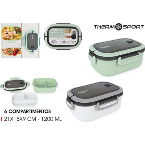 Fiambrera 6 Departamentos Rectangul Thermosport
