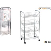 76cm Chromed Metal Vegetable Rack 4 Tiers