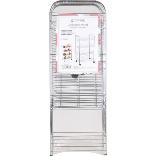 76cm Chromed Metal Vegetable Rack 4 Tiers