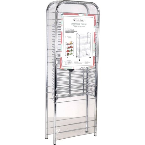 76cm Chromed Metal Vegetable Rack 4 Tiers