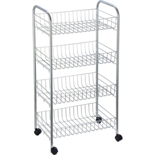 76cm Chromed Metal Vegetable Rack 4 Tiers