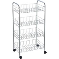 76cm Chromed Metal Vegetable Rack 4 Tiers