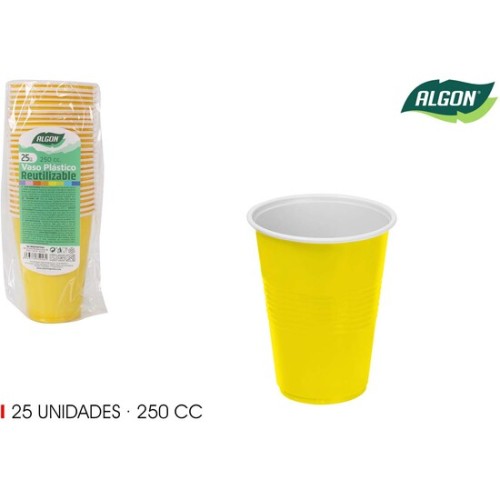Set of 25 Bicolor Lemon-Blue Glasses 250ml Fun Party Drinkware