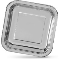 Set de 10 Platos Cartón Plata 20cm