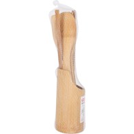Bamboo Spatula Set with Stand for Cooking