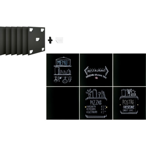 Pack de 6 pizarras 40x40cm