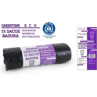 15 Sacos Basura Ecológicos 70x75-g110-50L